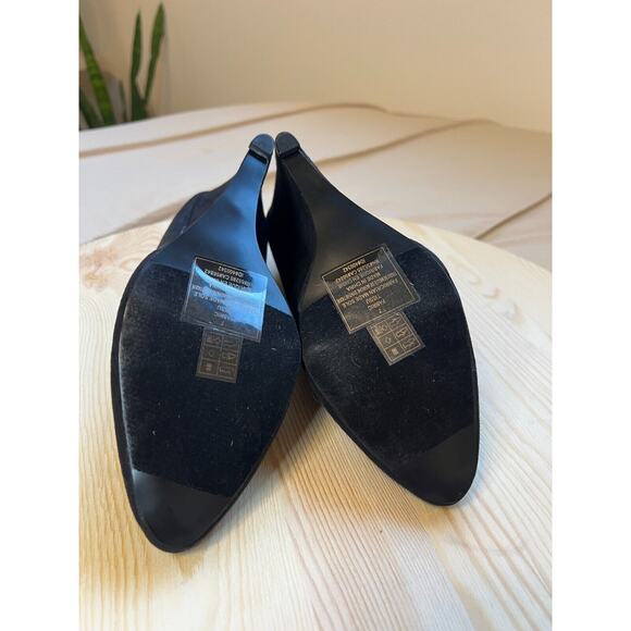 Express Black Faux Suede Pointed Toe Heels - Size 7 - Picture 4 of 7